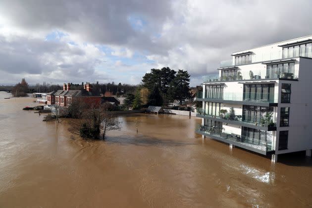 A flooded rRver Wye in Hereford.