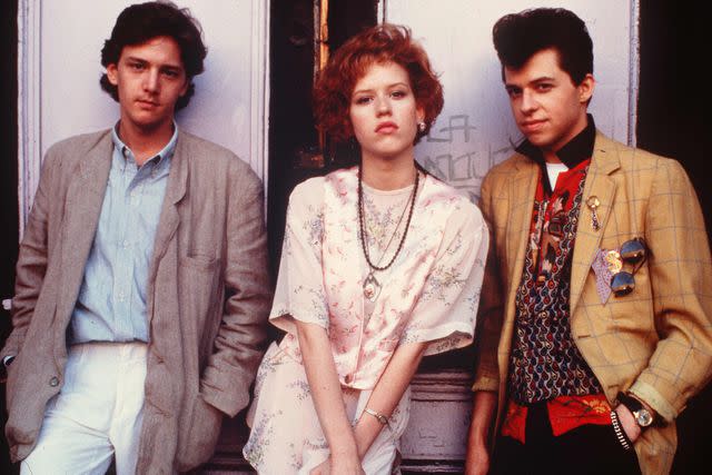 <p>Paramount/Kobal/Shutterstock</p> Andrew McCarthy, Molly Ringwald, Jon Cryer in Pretty in Pink