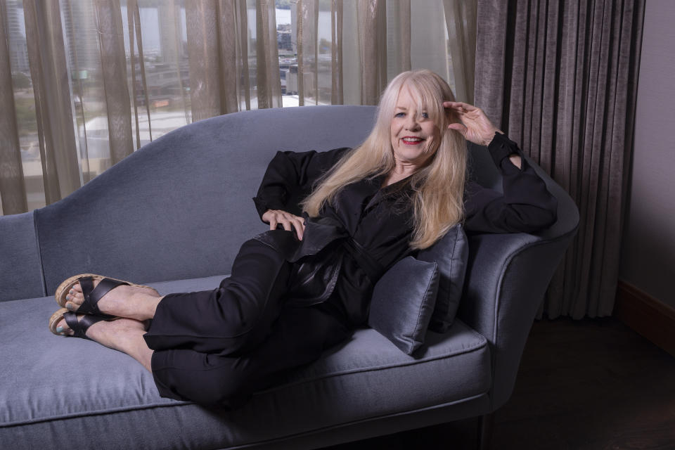 Tina Weymouth of Talking Heads poses for a portrait to promote the film "Stop Making Sense" during the Toronto International Film Festival, Monday, Sept. 11, 2023, in Toronto. (Photo by Joel C Ryan/Invision/AP)