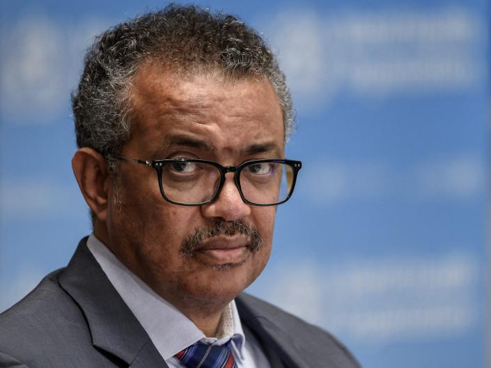 World Health Organization (WHO) Director-General Tedros Adhanom Ghebreyesus attends a news conference organized by Geneva Association of United Nations Correspondents (ACANU) amid the COVID-19 outbreak, caused by the novel coronavirus, at the WHO headquarters in Geneva Switzerland July 3, 2020.