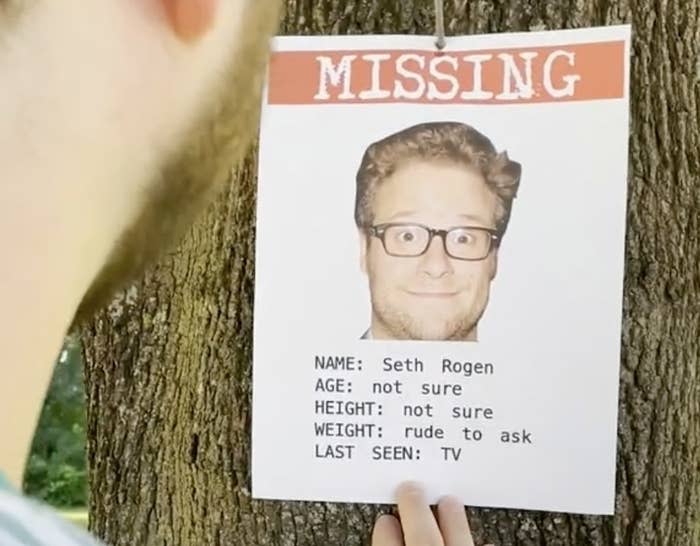 A screenshot from the TikTok of a missing poster with Seth's face and the words "Age not sure, Height not sure, Weight rude to ask, Last seen on TV"