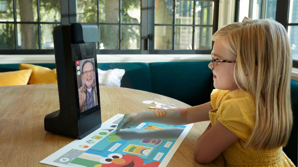 child using amazon glow device