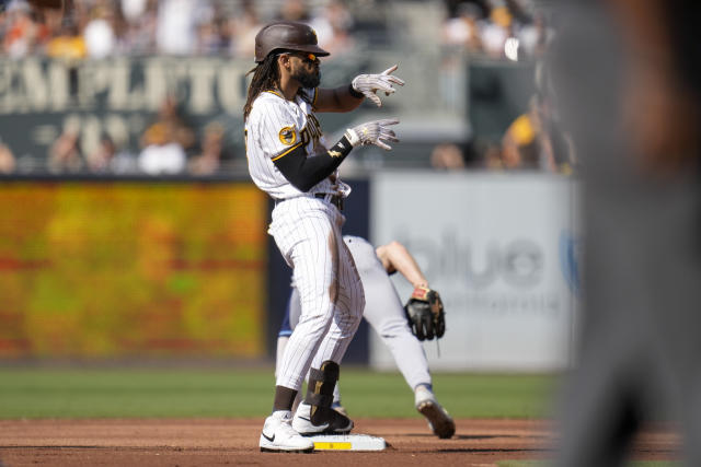 Photo: Padres Pitcher Nick Martinez Reacts After Hitting Batter