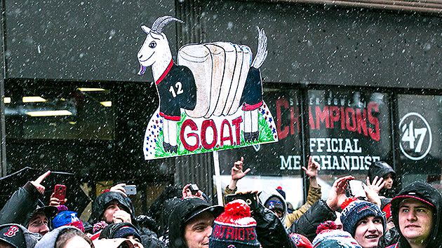 There was plenty of love for the GOAT from Patriots fans. Pic: Getty