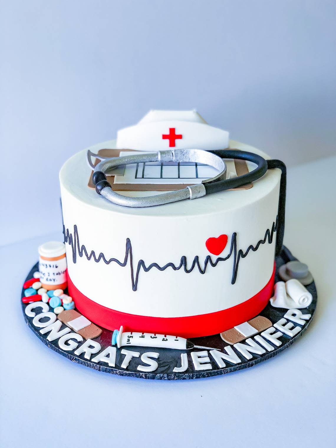 Medical themed congratulations cake by TC Cake Art Courtesy: TC Cake Art special occasion gallery