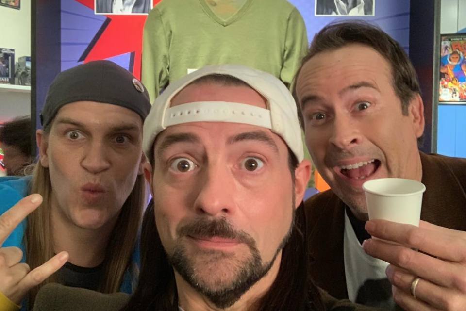 Jason Mewes, Kevin Smith, and Jason Lee on Set of Jay and Silent Bob Reboot