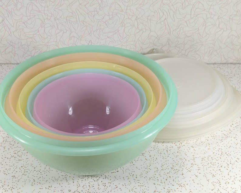 The classic Wonderlier line is also in high demand Photo: <a href="https://www.etsy.com/au/listing/650085810/vtg-tupperware-wonderlier-5-bowl-mixing?ga_order=most_relevant&ga_search_type=all&ga_view_type=gallery&ga_search_query=tupperware+Wonderlier&ref=sr_gallery-1-1&organic_search_click=1&cns=1" rel="nofollow noopener" target="_blank" data-ylk="slk:Etsy;elm:context_link;itc:0;sec:content-canvas" class="link ">Etsy</a>