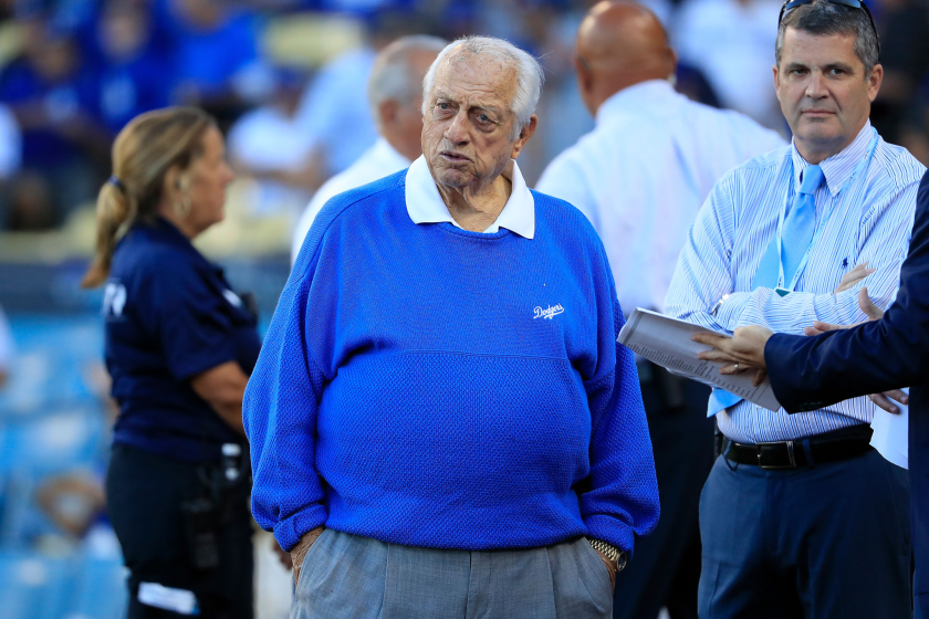 LOS ANGELES, CA - OCTOBER 04: Former MLB player and manager Tommy Lasorda.