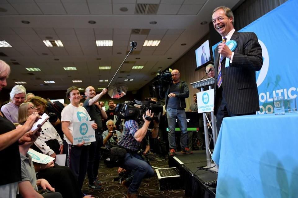 The Tories are facing an extremely difficult Euro election night after the Brexit Party stormed into the lead in the polls (Getty)