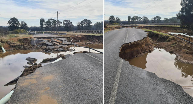 A disintegrated road in Broke