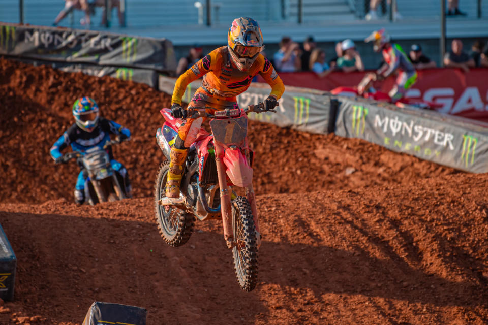 <em>"It was good to be behind him for a couple of laps. There are pluses and minuses to it. I saw his different flow, and yeah, it was good."</em><em> - Eli Tomac</em><p>Photo Courtesy of Ayala Media / Josh Davey</p>