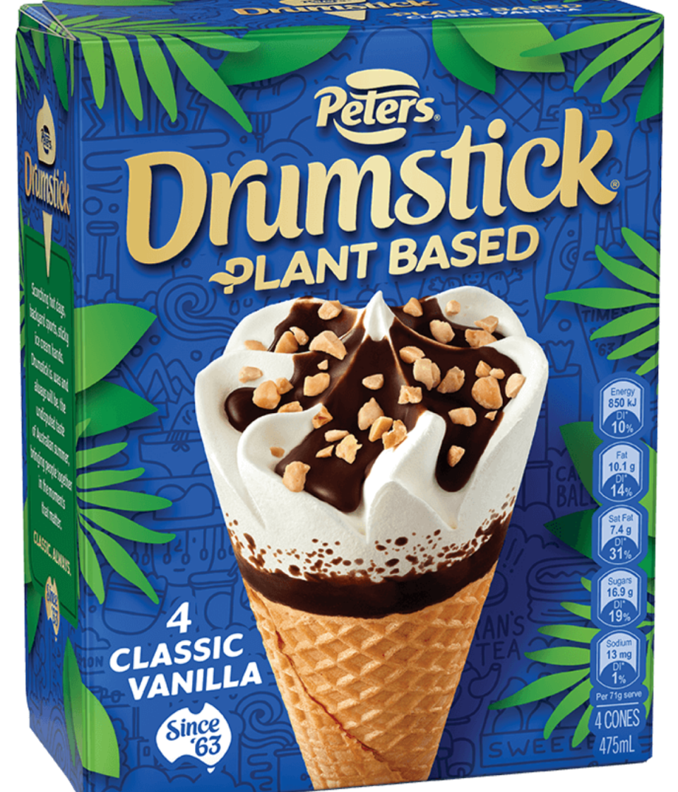 Peters Drumstick Plant Based Classic Vanilla Cones from Woolworths