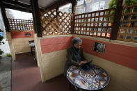 Lynnette White uses her tablet while bing interviewed in San Francisco, Tuesday, Feb. 16, 2021. The pandemic has sparked a surge of online shopping across all ages as people stay away from physical stores. But the biggest growth has come from consumers 65 and older. (AP Photo/Jeff Chiu)