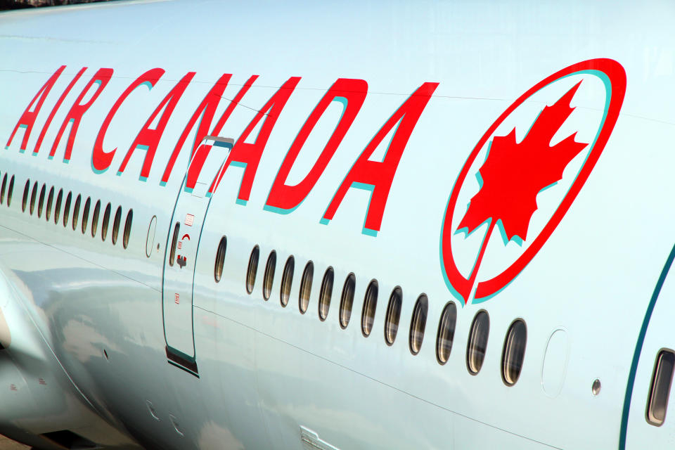 Vancouver, Canada - June 8, 2014: An Air Canada jet waiting at the Vancouver international Airport.