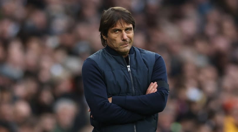   Tottenham manager Antonio Conte during his side's 2-0 loss at home to Aston Villa on January 1, 2023. 