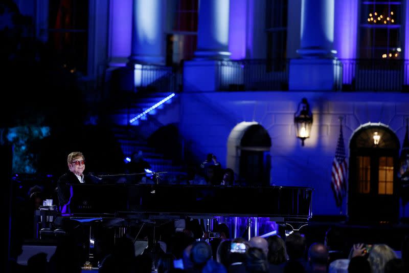 U.S. President Biden hosts British rocker Elton John at the White House