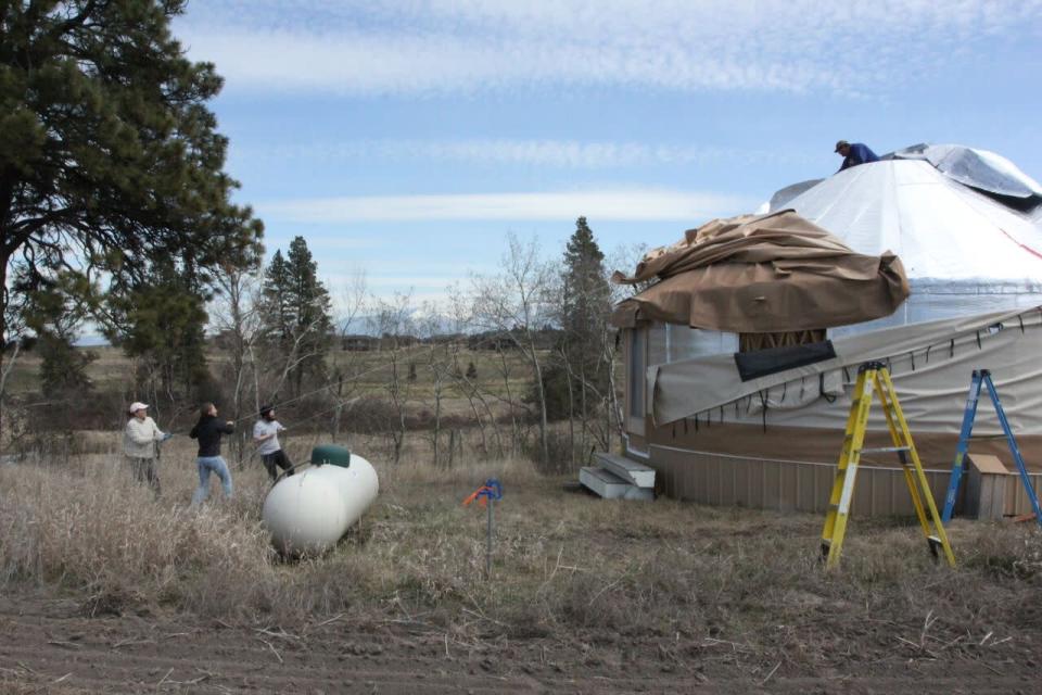 The Busbys’ off-the-grid yurt in Montana