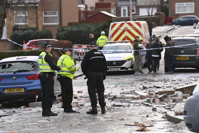 Police at the scene in Edinburgh