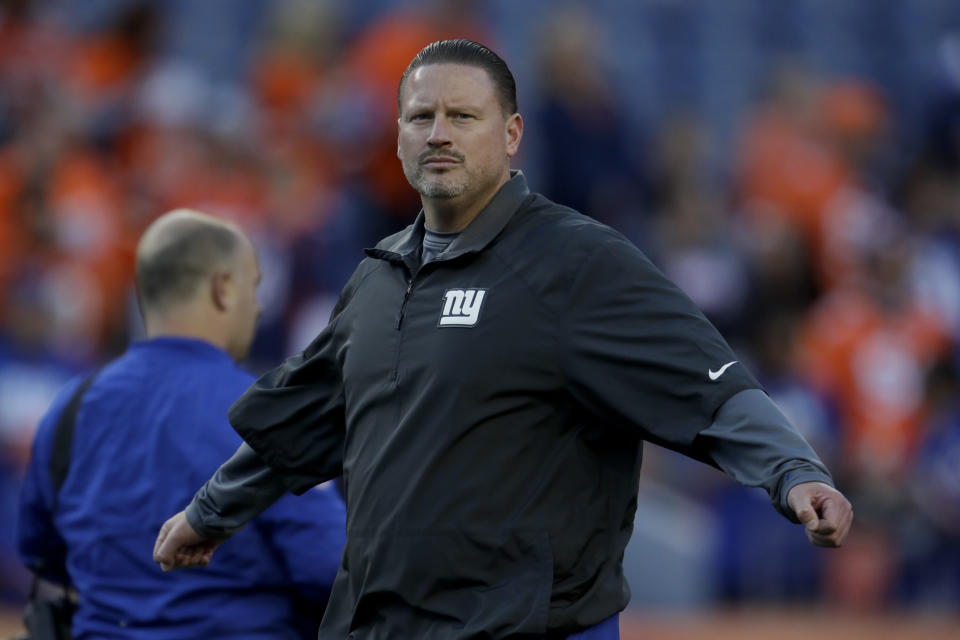 Ben McAdoo gave up play-calling as the Giants earned their first win of the season. So why do they still need him? (AP Photo)