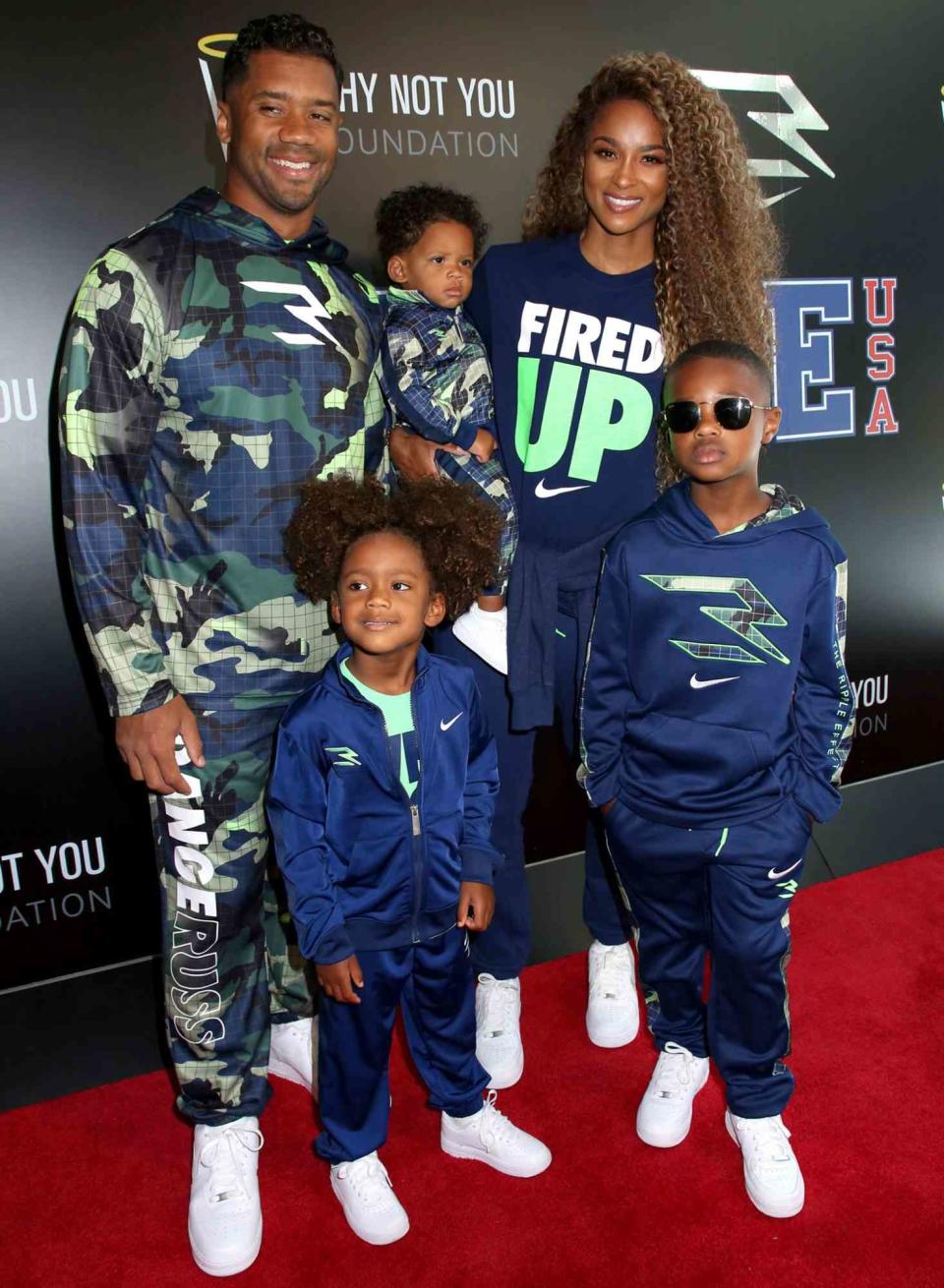 Russell Wilson, Win Harrison Wilson, Ciara, Sienna Wilson and Future Zahir Wilburn Russell Wilson