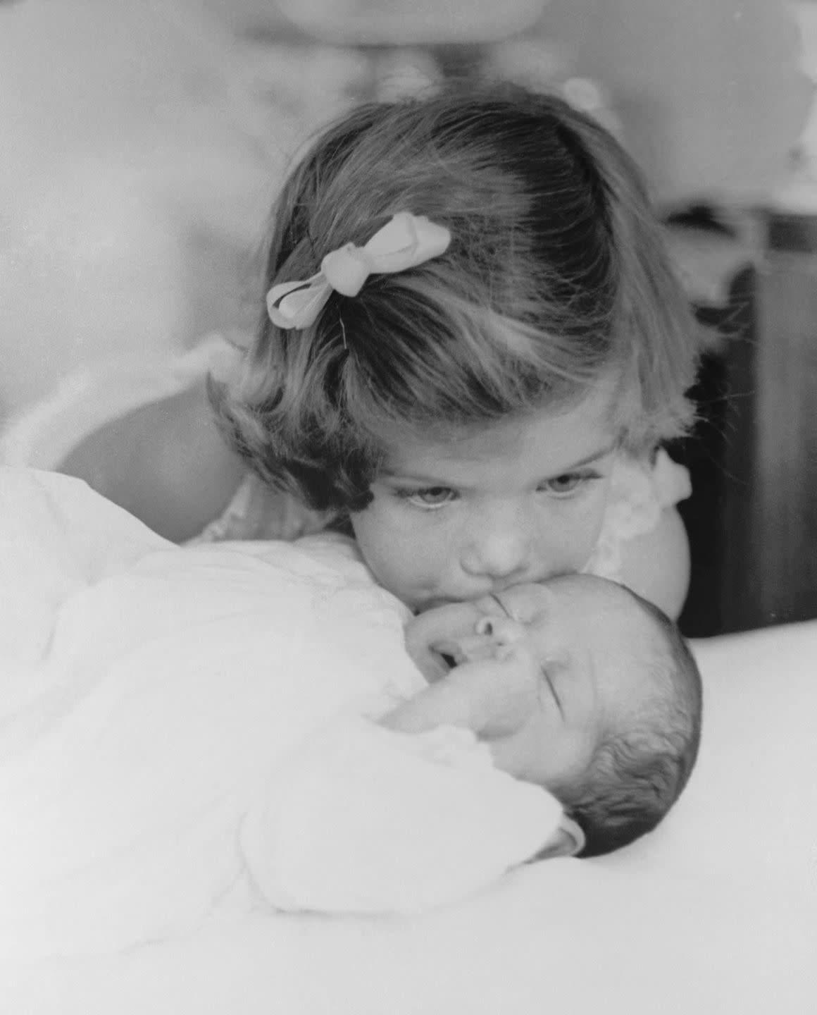 caroline kennedy kissing newborn jfk jr