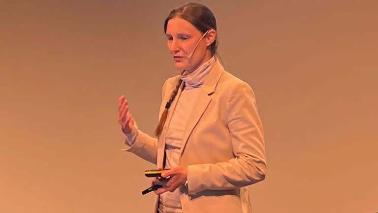 Viazovska, en marzo, durante la primera de las Conferencias Alice Roth que organiza el ETH Zürich