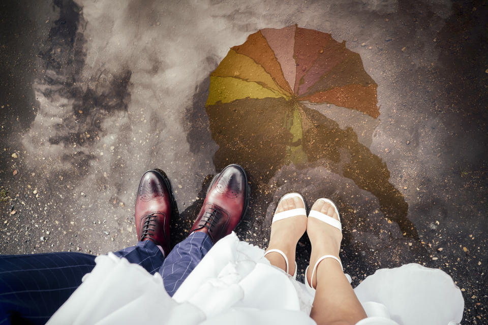 Now brides can predict the likelihood of rain on their big day [Photo: Getty]