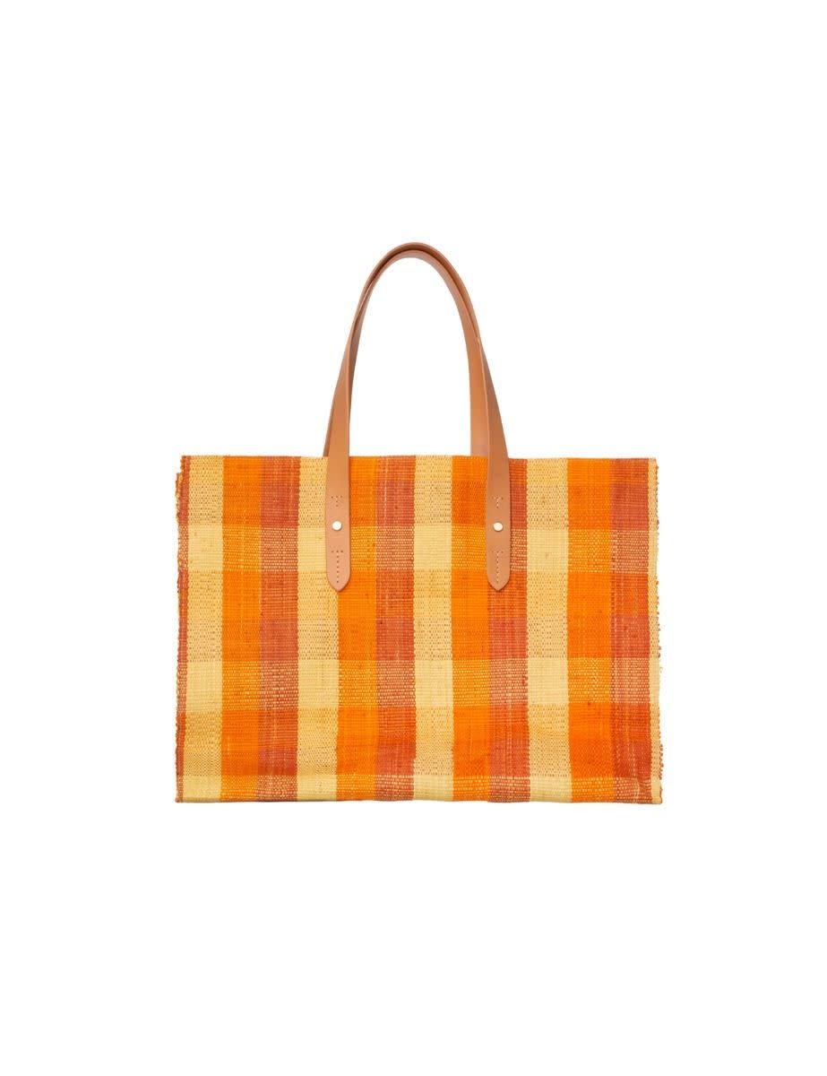 Woven raffia tote