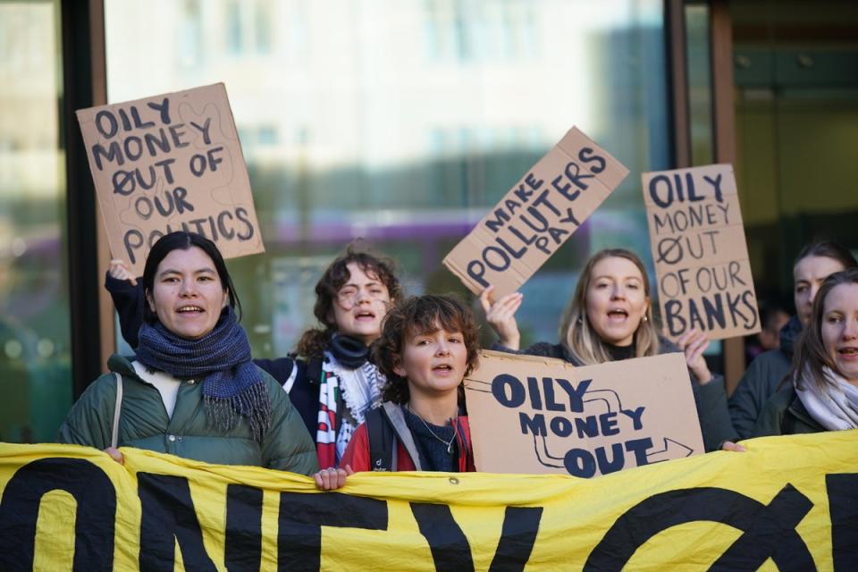 Thunberg’s fans outside Westminster Magistrates’ Court (Yui Mok/PA)