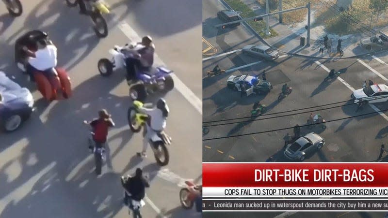 A side-by-side image shows multiple bikes moving through an intersection.