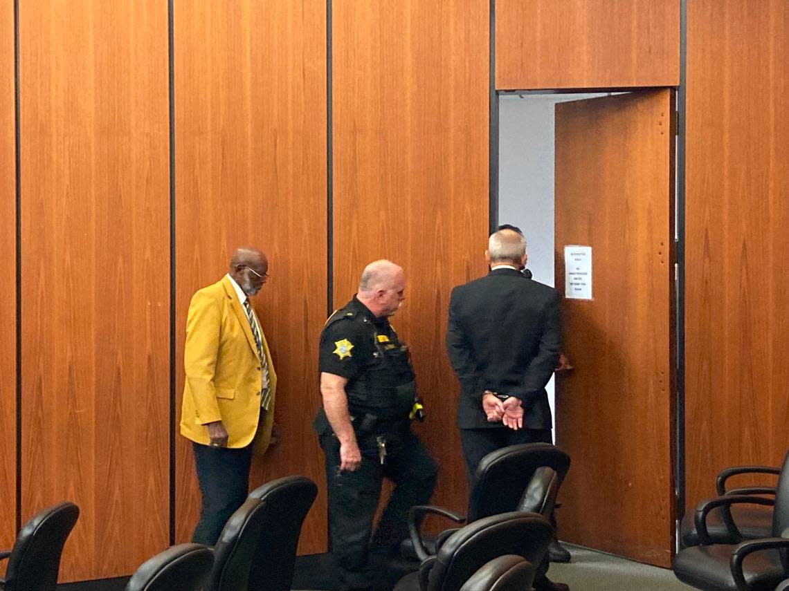 Tracy Gordon, 57, is led from the courtroom following his conviction for reckless homicide on Sept. 20, 2023.