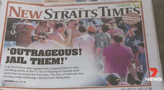 Local media were outraged by the mens' actions. Source: 7News