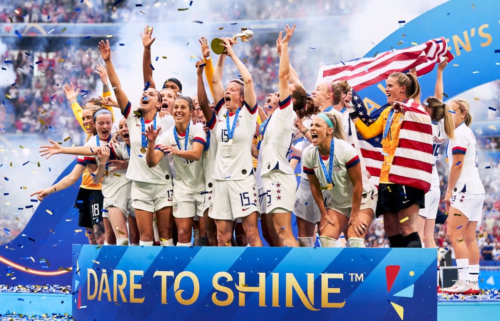 The US celebrate winning the 2019 Women’s World Cup (PA) (PA Archive)