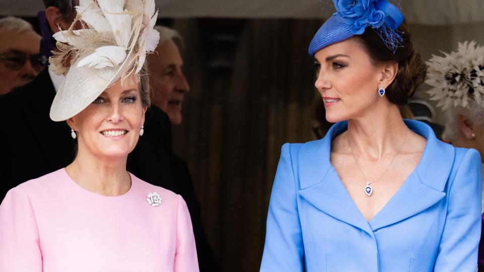 Sophie, Duchess of Edinburgh and Catherine, Princess of Wales attend the Order Of The Garter Service
