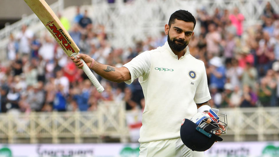 Kohli’s century has set India up for a big win in the Third test. Pic: Getty