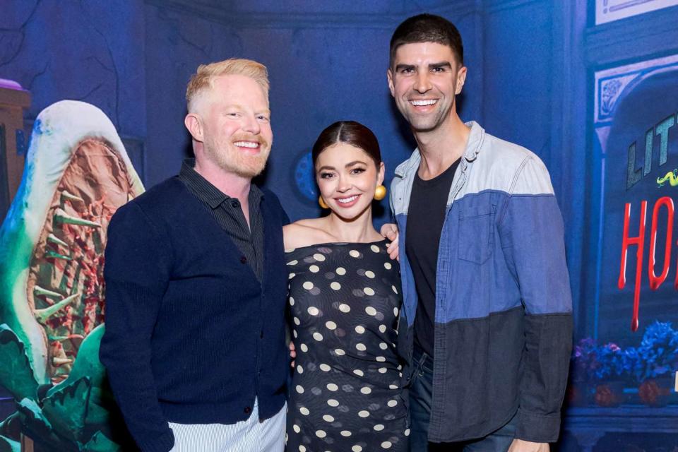 <p>Rebecca J. Michelson</p> Jesse Tyler Ferguson, Sarah Hyland and Justin Mikita on June 12, 2024