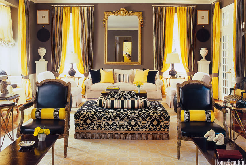 Black-and-Yellow Living Room