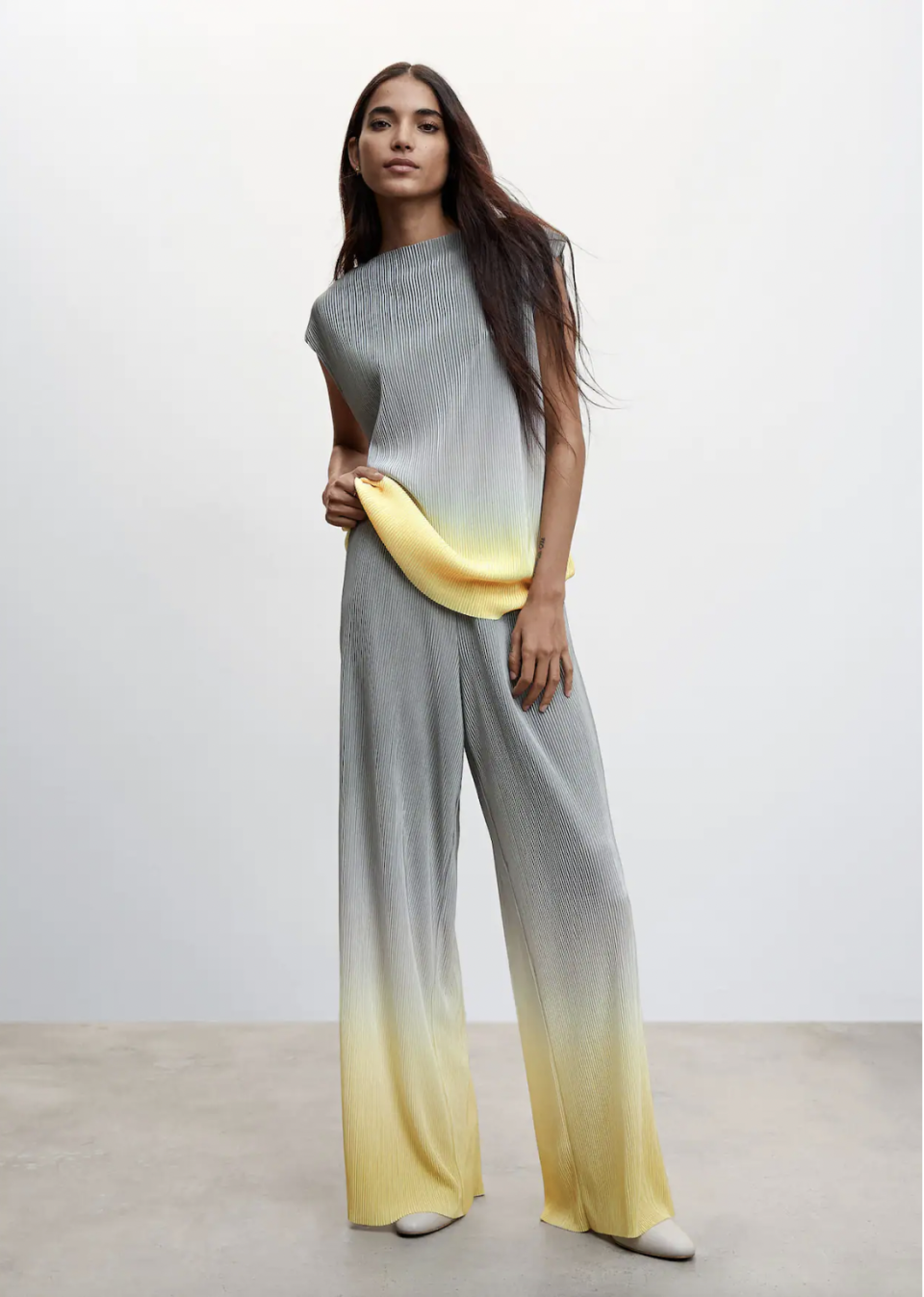 Mango Pleated Palazzo Pants