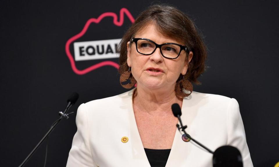 Ged Kearney von Labour spricht auf der WorldPride-Menschenrechtskonferenz in Sydney.