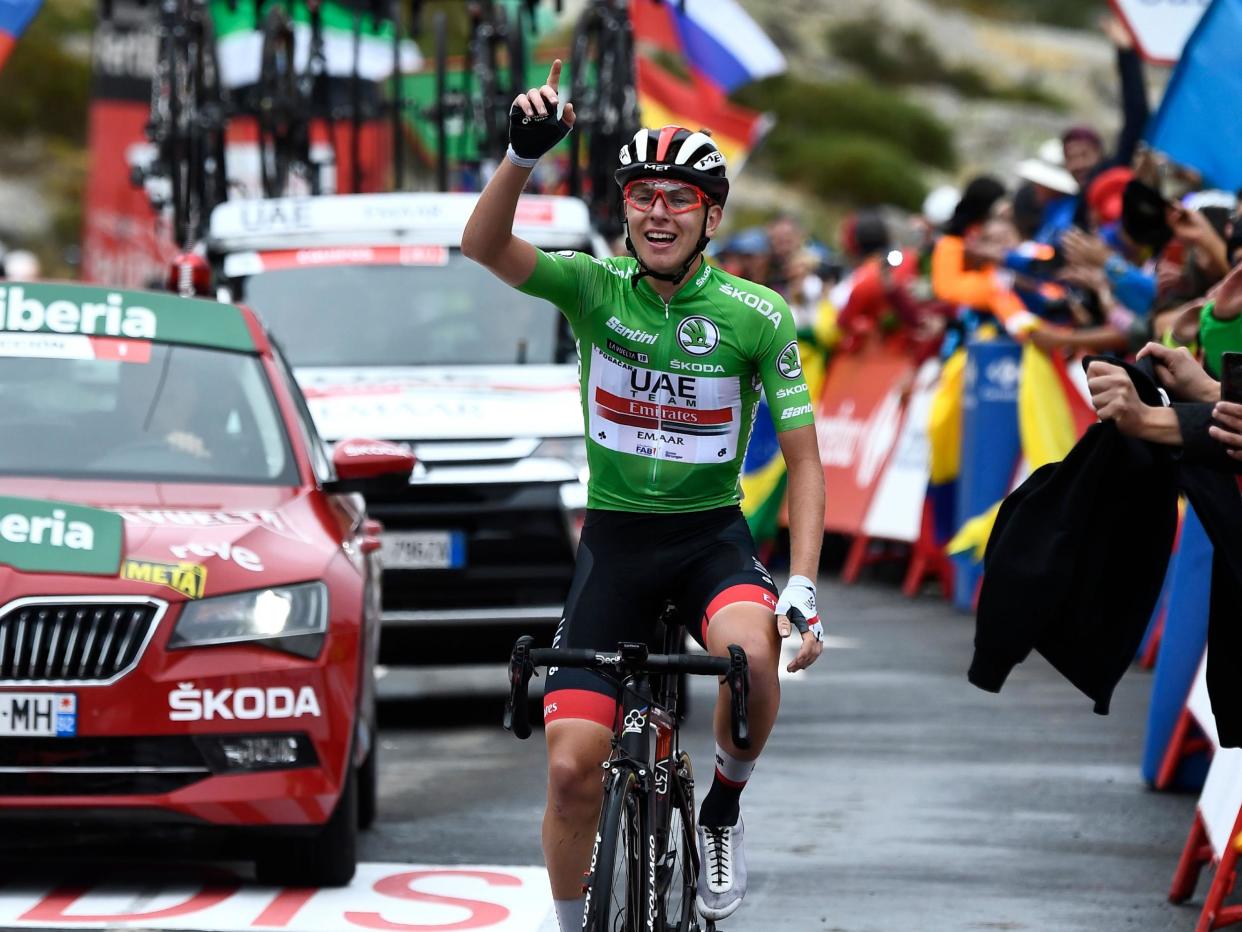 Tadej Pogacar secured another stunning stage victory to take a spot on the podium: AFP/Getty Images