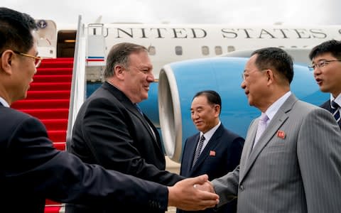 US Secretary of State Mike Pompeo has also met with Kim Yong Chol in Pyongyang - Credit: Pool/Reuters