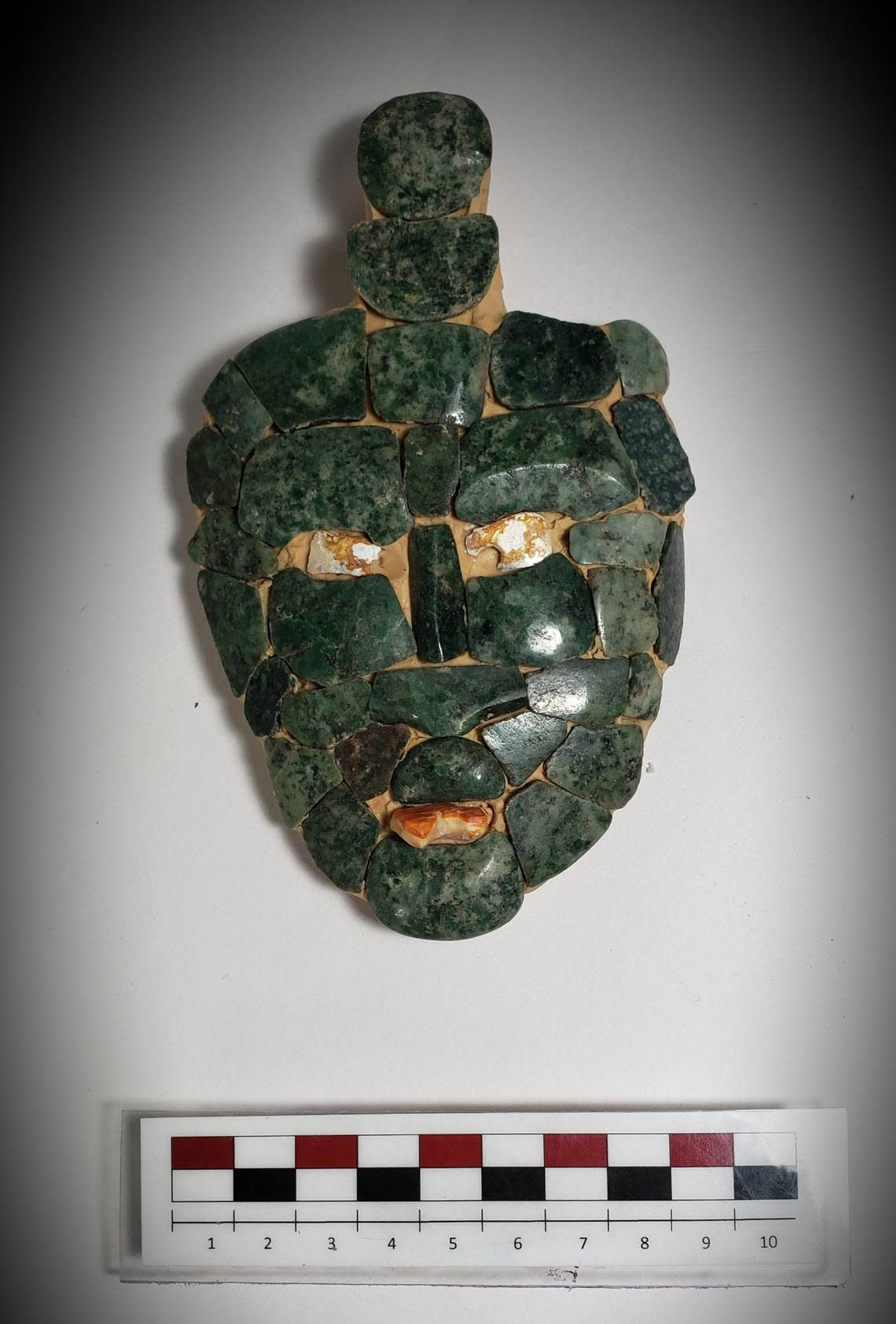 The jade mask found in the Maya burial. Francisco Estrada-Belli/Tulane University
