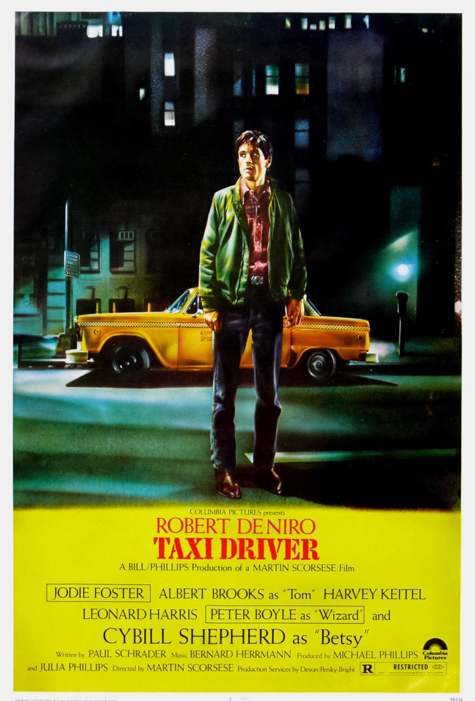 Publicity poster for "The Taxi Driver" with Robert De Niro as Travis Bickle