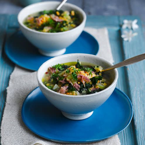 ham, lentil and kale soup