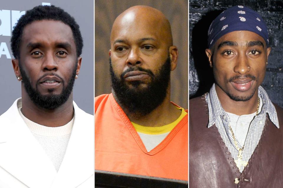 <p>Bryan Steffy/WireImage; Paul Buck-Pool/Getty; Ron Galella Collection/Getty</p> Sean "Diddy" Combs (left), Suge Knight (center) and Tupac Shakur (right).