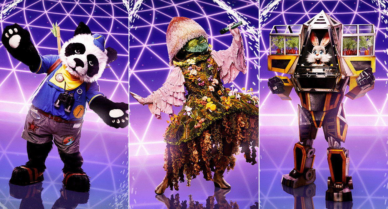 The Masked Singer series 3 finalists are Panda, Mushroom and Robobunny. (ITV)