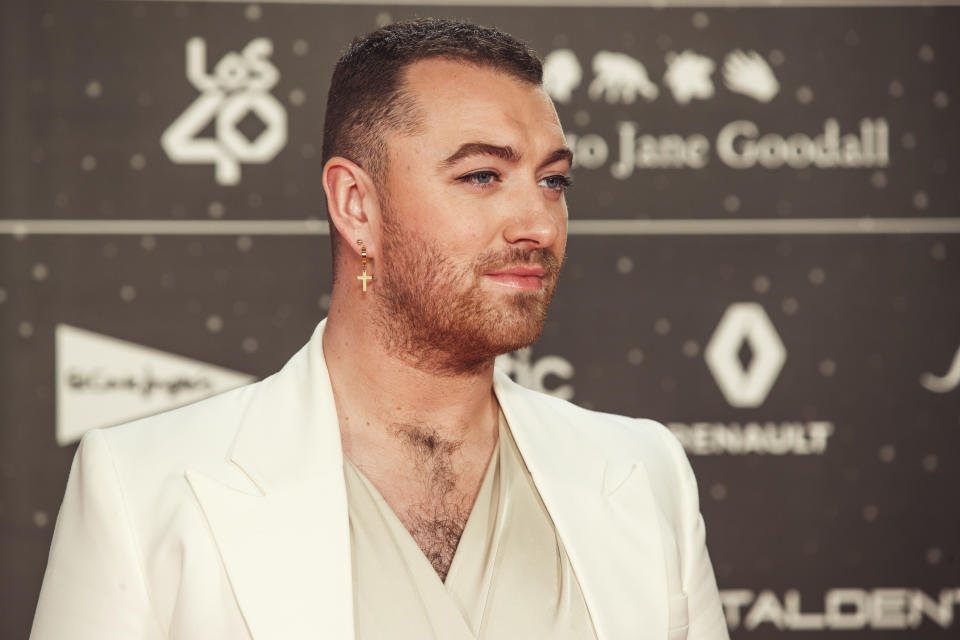 MADRID, SPAIN - NOVEMBER 08: Sam Smith attends 'Los40 music awards 2019' photocall at Wizink Center on November 08, 2019 in Madrid, Spain. (Photo by Javier Bragado/Getty Images)