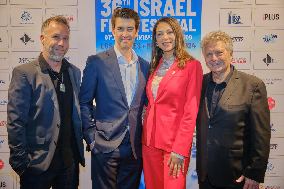 ‘Running on Sand’ director Adar Shafran, director Guy Nattiv, actress Moran Attias, IFF founder and executive director Meir Fenigstein