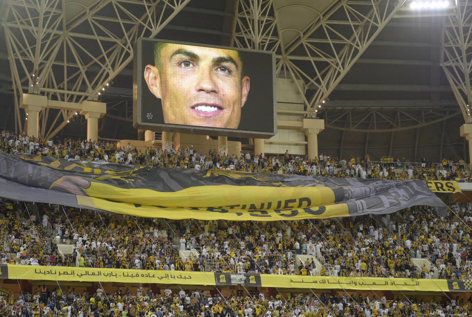 Cristiano Ronaldo le 9 mars 2023 avant le match entre Al-Nassr et Al Ittihad, pour le championnat saoudien.
