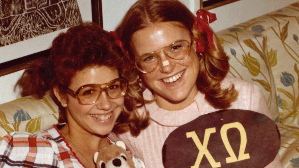 Sorority sisters and roommates Kathy Kleiner and Karen Chandler at a Halloween party in October 1977. / Credit: Karen Chandler